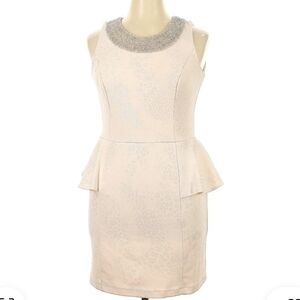 Jackie Jon Pink Peplum Cocktail Dress